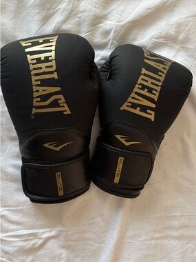 Everlast Black and Gold Training Boxing Gloves